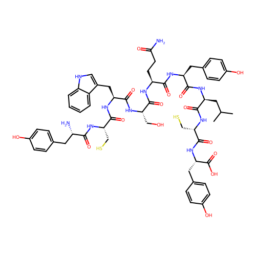 H-Tyr-Cys-Trp-Ser-Gln-Tyr-Leu-Cys-Tyr-OH (Disulfide bond) structure