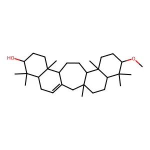 11-methoxy-4,4,7a,10,10,13a,15b-heptamethyl-2,3,4,4a,5,7,7a,8,9,9a,10,11,12,13,13a,13b,14,15,15a,15b-icosahydro-1h-cyclohepta[1,2-a:5,4-a']dinaphthalen-3-ol structure