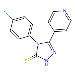 4-(4-fluorophenyl)-5-(pyridin-4-yl)-4H-1,2,4-triazole-3-thiol structure
