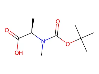 2-(((Tert-butoxy)carbonyl)(methyl)amino)propanoic acid structure