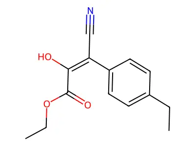 Ethyl beta-cyano-4-ethyl-alpha-hydroxycinnamate structure