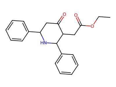 Ethyl 2,6-diphenyl-4-oxo-3-piperidineacetate structure