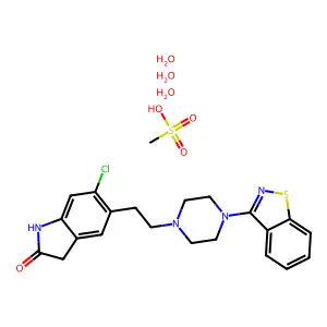 Ziprasidone mesylate anhydrous structure