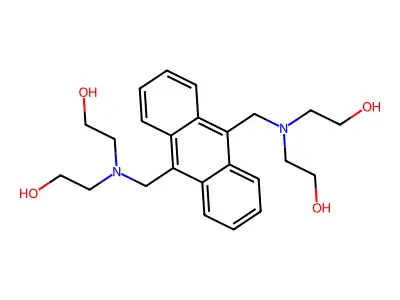 Ethanol, 2,2',2'',2'''-[9,10-anthracenediylbis(methylenenitrilo)]tetrakis- structure