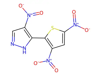 5-(3,5-dinitrothiophen-2-yl)-4-nitro-1H-pyrazole structure