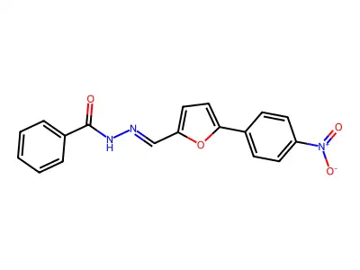 (E)-N'-((5-(4-nitrophenyl)furan-2-yl)methylene)benzohydrazide structure