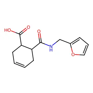 6-{[(2-Furylmethyl)amino]carbonyl}-3-cyclohexene-1-carboxylic acid structure