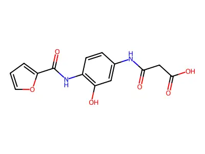 3-((4-(Furan-2-carboxamido)-3-hydroxyphenyl)amino)-3-oxopropanoic acid structure