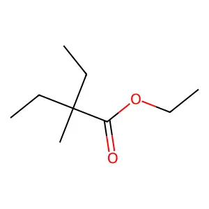 Butanoic acid, 2-ethyl-2-methyl-, ethyl ester structure