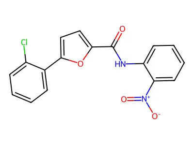 5-(2-Chlorophenyl)-N-(2-nitrophenyl)-2-furamide structure
