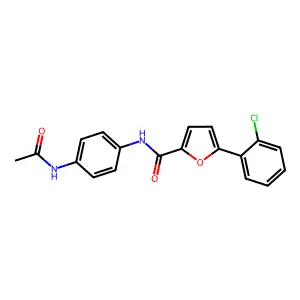 N-(4-acetamidophenyl)-5-(2-chlorophenyl)furan-2-carboxamide structure