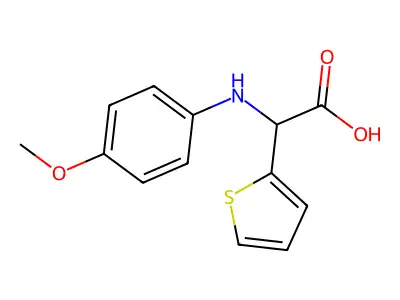2-(4-Methoxyanilino)-2-(2-thienyl)acetic acid structure