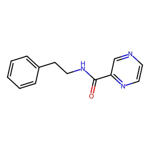 N-(2-phenylethyl)pyrazine-2-carboxamide structure