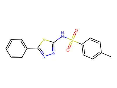4-methyl-N-(5-phenyl-1,3,4-thiadiazol-2-yl)benzenesulfonamide structure