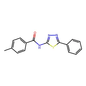 4-methyl-N-(5-phenyl-1,3,4-thiadiazol-2-yl)benzamide structure