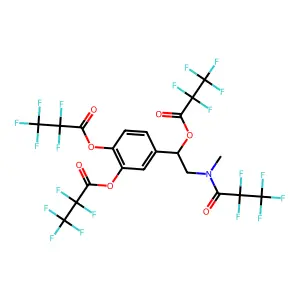 Propionic acid, pentafluoro-, triester with 2,2,3,3,3-pentafluoro-N-methyl-N-(.beta.,3,4-trihydroxyphenethyl)propionamide structure