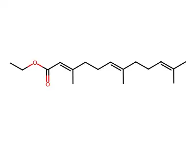 ethyl (2E,6E)-3,7,11-trimethyldodeca-2,6,10-trienoate structure