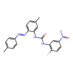 1-(2-Fluoro-5-nitrophenyl)-3-(5-methyl-2-(p-tolyldiazenyl)phenyl)urea structure