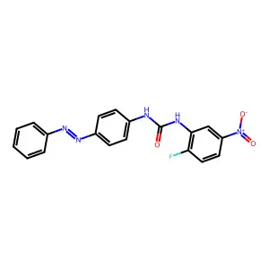 N-(2-fluoro-5-nitrophenyl)-N'-{4-[(E)-phenyldiazenyl]phenyl}urea structure