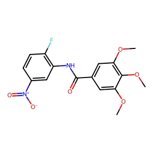 N-(2-fluoro-5-nitrophenyl)-3,4,5-trimethoxybenzamide structure