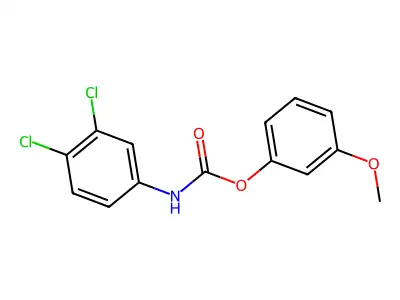 Carbamic acid, (3,4-dichlorophenyl)-, 3-methoxyphenyl ester structure