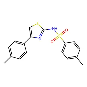 4-methyl-N-[4-(4-methylphenyl)-1,3-thiazol-2-yl]benzenesulfonamide structure