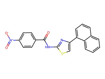 (Z)-N-(4-(naphthalen-1-yl)thiazol-2(3H)-ylidene)-4-nitrobenzamide structure