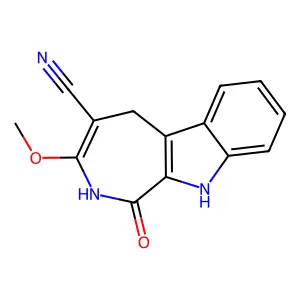 3-Methoxy-1-oxo-1,2,5,10-tetrahydroazepino[3,4-b]indole-4-carbonitrile structure