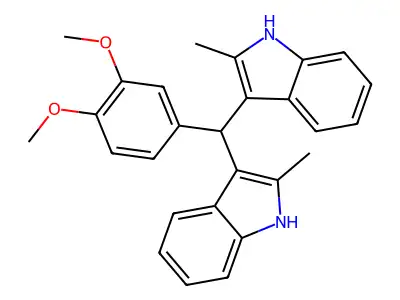 1H-Indole, 3,3'-[(3,4-dimethoxyphenyl)methylene]bis[2-methyl- structure