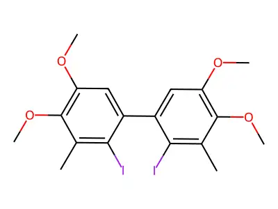 2,2'-Diiodo-3,3'-dimethyl-4,4',5,5'-tetramethoxybiphenyl structure
