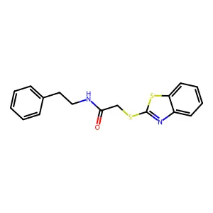2-(1,3-benzothiazol-2-ylsulfanyl)-N-(2-phenylethyl)acetamide structure