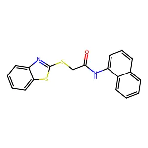 2-(1,3-benzothiazol-2-ylsulfanyl)-N-(1-naphthyl)acetamide structure