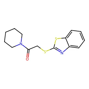 2-(Benzo[d]thiazol-2-ylthio)-1-(piperidin-1-yl)ethanone structure