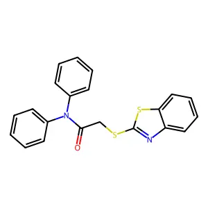 2-(1,3-benzothiazol-2-ylsulfanyl)-N,N-diphenylacetamide structure