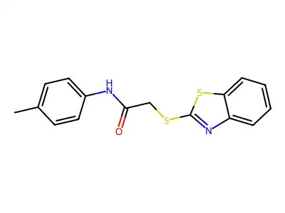 2-(1,3-benzothiazol-2-ylsulfanyl)-N-(4-methylphenyl)acetamide structure