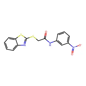 2-(1,3-benzothiazol-2-ylsulfanyl)-N-(3-nitrophenyl)acetamide structure