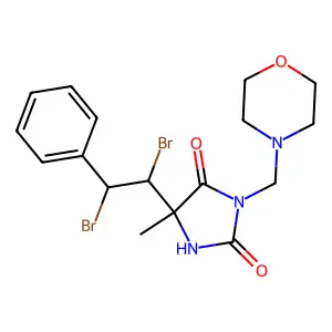 Hydantoin, 5-(alpha,beta-dibromophenethyl)-5-methyl-3-(morpholinomethyl)- structure