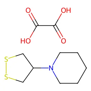 Piperidine, 1-(1,2-dithiolan-4-yl)-, oxalate (1:1) structure