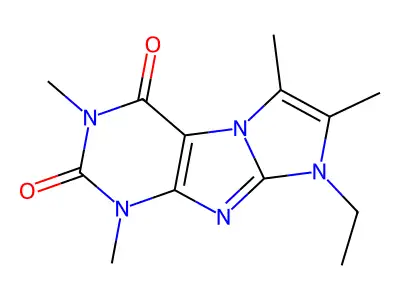 8-ethyl-1,3,6,7-tetramethyl-1H-imidazo[2,1-f]purine-2,4(3H,8H)-dione structure