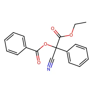 (1-Cyano-2-ethoxy-2-oxo-1-phenylethyl) benzoate structure