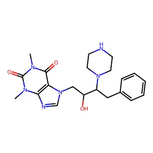 7-(beta-Hydroxy-gamma-benzylpiperazinopropyl)theophylline structure