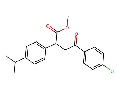 Methyl 4-(4-chlorophenyl)-2-(4-isopropylphenyl)-4-oxobutanoate structure