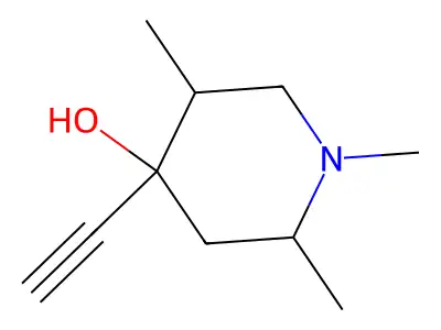 4-Ethynyl-1,2,5-trimethylpiperidin-4-ol structure
