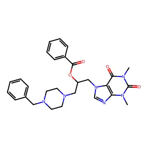Theophylline, 7-(2-benzoyloxy-3-(4-benzyl-1-piperazinyl)propyl)- structure