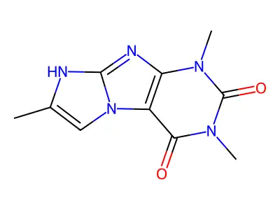 1,3,7-trimethyl-1H-imidazo[2,1-f]purine-2,4(3H,8H)-dione structure
