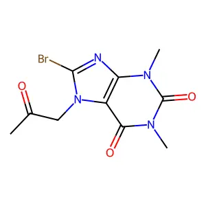 7-Acetonyl-8-bromotheophylline structure