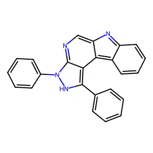 1,3-Diphenyl-3,6-dihydropyrazolo[4',3':5,6]pyrido[3,4-b]indole structure