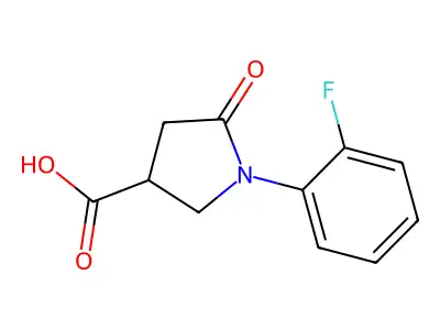 (3S)-1-(2-fluorophenyl)-5-oxopyrrolidine-3-carboxylic acid structure