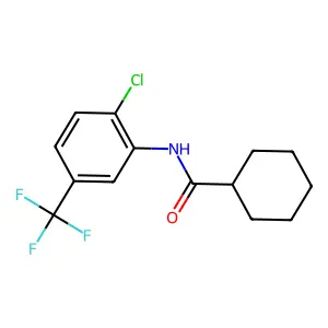 N-[2-chloro-5-(trifluoromethyl)phenyl]cyclohexanecarboxamide structure
