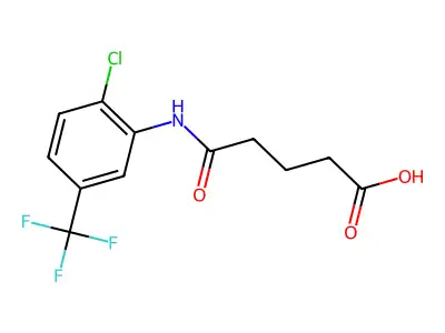 5-{[2-Chloro-5-(trifluoromethyl)phenyl]amino}-5-oxopentanoic acid structure